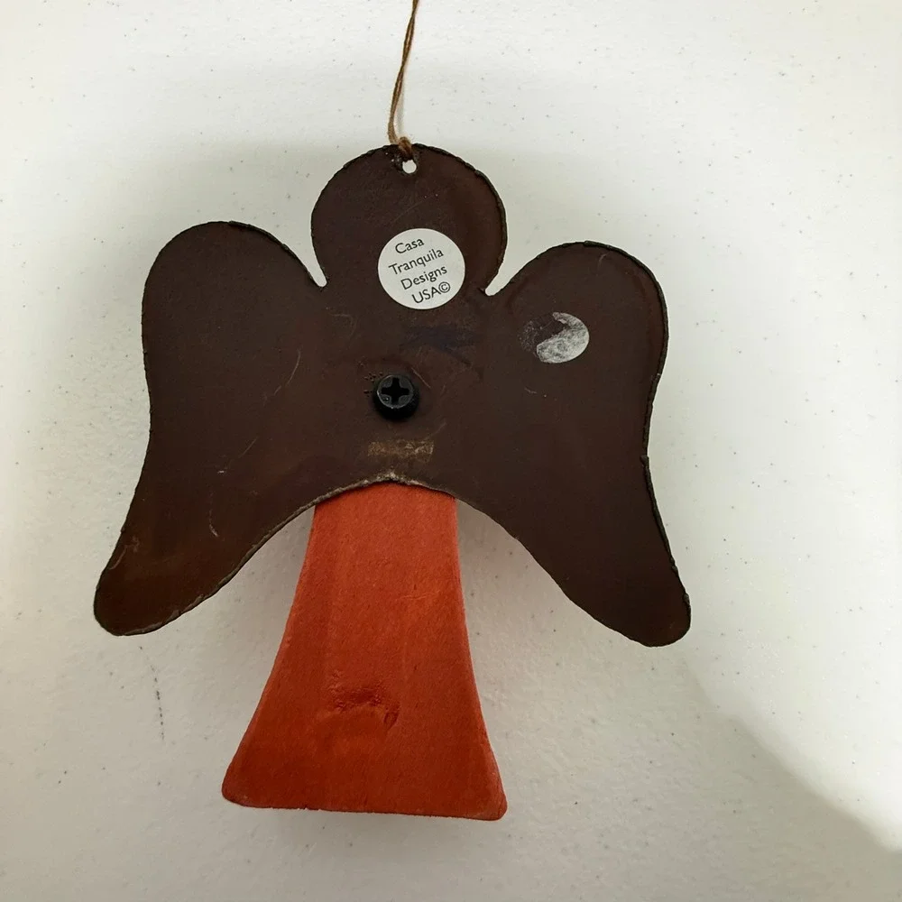 Casa Tranquila Designs‎ USA Wooden Angel Ornament Red Heart Primitive Folk Art